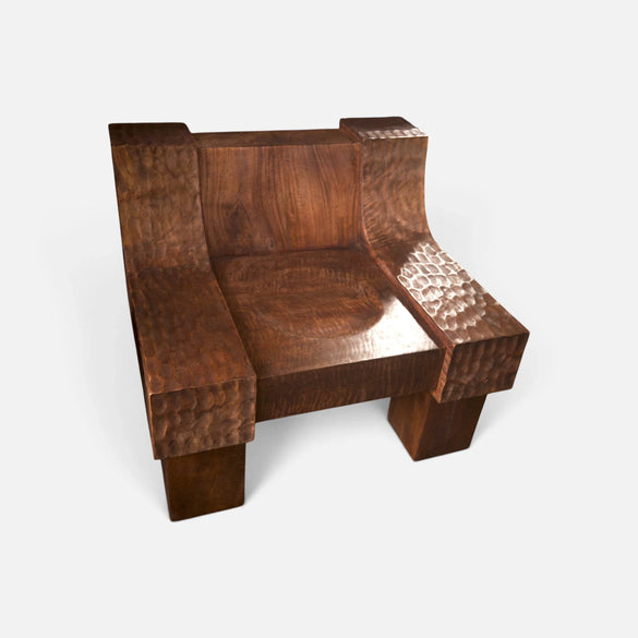Bespoke modern organic luxury accent chairs collection: Modern Organic Brutalist Sculptural Lounge Chair No.99 by Senja Living.