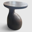Sculptural Gooseneck Espresso Side Table hand-sculpted from a single solid block of mango wood showcasing fluid asymmetrical contours from Senja Living.