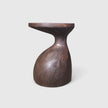 The modern organic Sculptural Gooseneck Espresso Side Table from Senja Living.